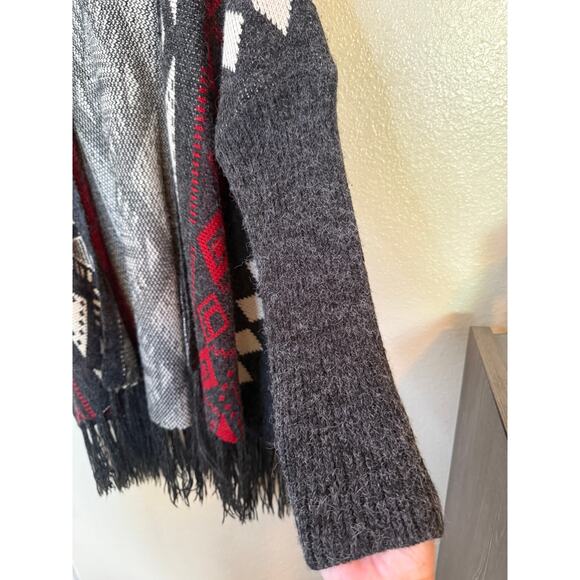 Charlotte Russe Cardigan Women Large Open Front Western Aztec Fringe Outdoor - Picture 4 of 9